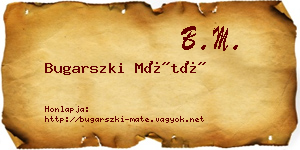 Bugarszki Máté névjegykártya